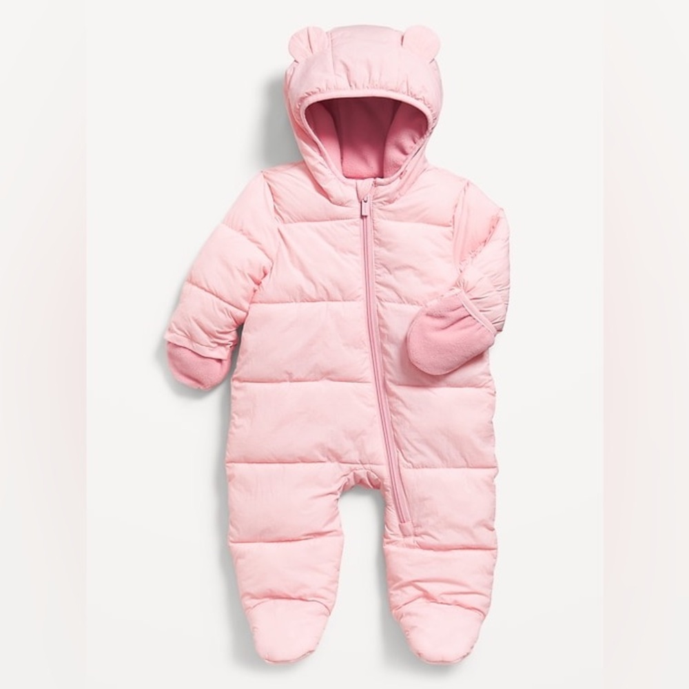 Old Navy Pink Water-Resistant Frost Free Puffer Snowsuit for Baby - 0-3 months